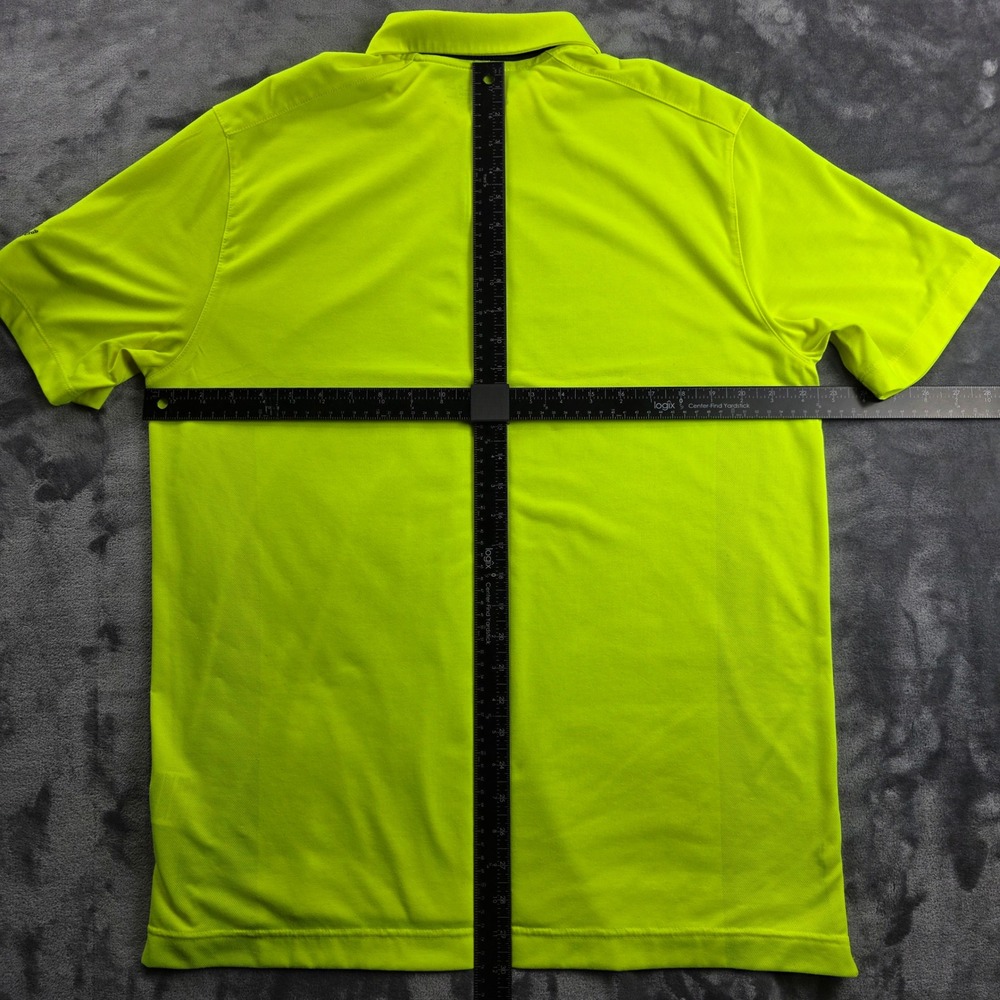 Nike Golf Polo Shirt Mens Large Lime Green Dri-FIT Tour Performance Rugby Logo - Picture 8 of 10